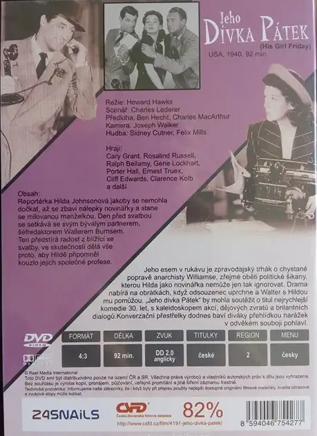 Jeho Dívka Pátek - (původní znění, cz titulky) DVD /plast/