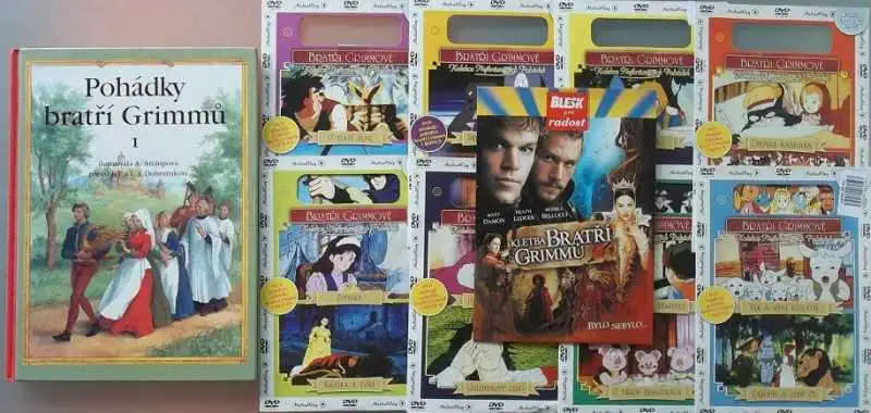 Pohádky bratří Grimmů 1 ( 1x kniha bazarová + 8 CD +1 DVD )