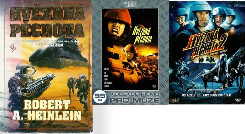 Hvězdná pěchota - Robert A. Heinlein ( 1x kniha bazarová + 2x DVD )