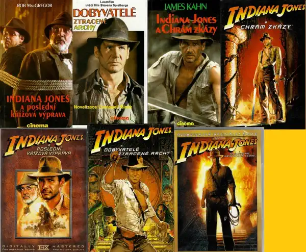 Kolekce Indiana Jones / Steven Spielberg ( 3x kniha bazarová + 4x DVD )