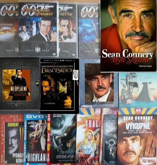 Kolekce Sean Connery ( 1x kniha bazarová + 15x DVD )