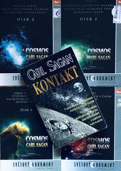 Knižní kolekce Carl Sagan - 1x bazarová kniha + 4 x DVD