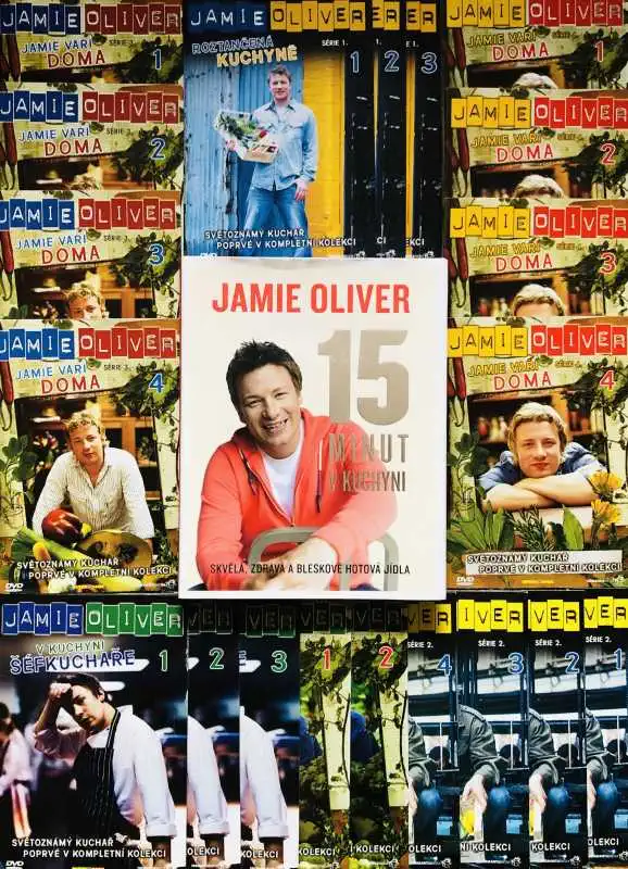 Knižní kolekce Jamie Oliver - 1x kniha + 20x DVD /pošetka/