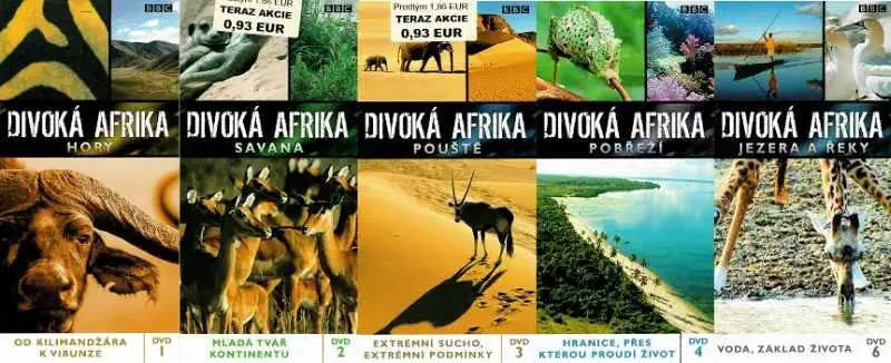 Kolekce Divoká Afrika - 5 DVD pošetky ( nekompletní )