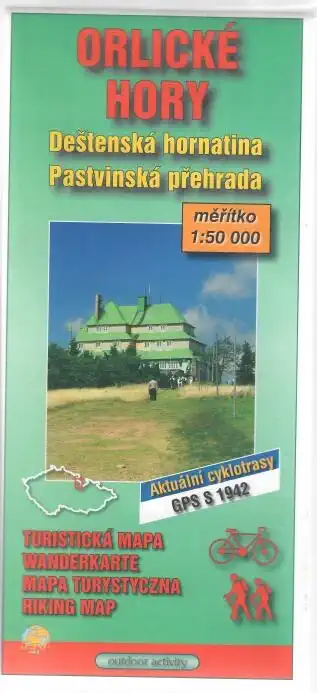 Orlické hory - Deštensá hornatina, Pastvinská přehrada - Turistická mapa