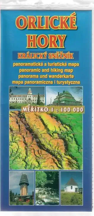Orlické hory Králický Sněžník - panoramatická a turistická mapa