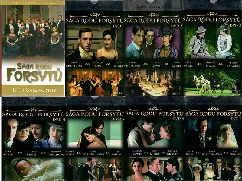 Knižní Kolekce Sága rodu Forsytů - 1x kniha bazarová + 7 DVD