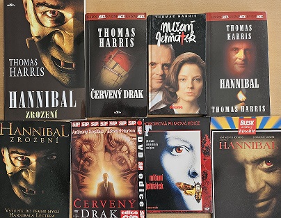 Kolekce Hannibal ( 4x kniha bazarová + 4x DVD ) Hannibal zrození,Červený drak, Mlčení jehňátek, Hannibal