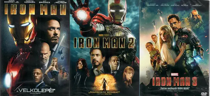 Kolekce Iron Man 3x DVD plast