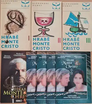 Knižní kolekce Hrabě Monte Cristo - Alexandre Dumas - 3 x kniha bazarová + DVD nové