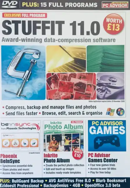 PC Advisor Issue 160 / November 2008 - Stuffit 11.0 - DVD-ROM /slim/