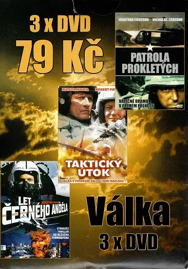 3x DVD Válka - Let černého anděla / Taktický útok / patrola prokletých ( pošetky ) DVD