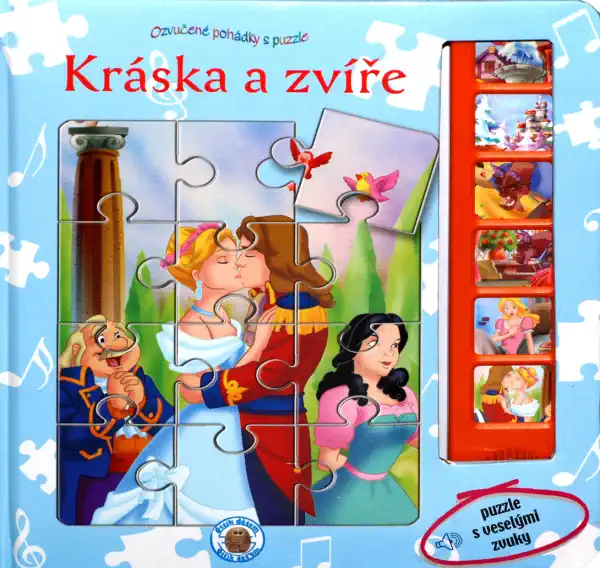Kráska a zvíře - Puzzle s veselými obrázky /bazarové zboží/