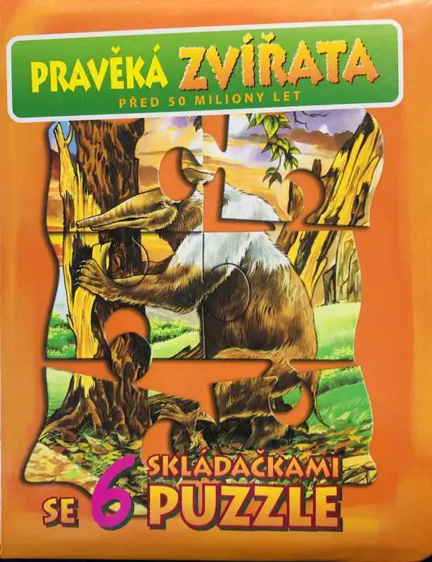 Pravěká zvířata pře 50 miliony let - se 6 skládačkami puzzle /bazarové zboží/