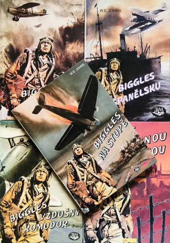 Knižní kolekce Biggles - W.E. Johns - /5x bazarová kniha/