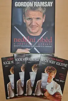 Gordon Ramsay-nedělní oběd s rodinou i přáteli/kniha + 5xDVD/kniha bazarové zboží/