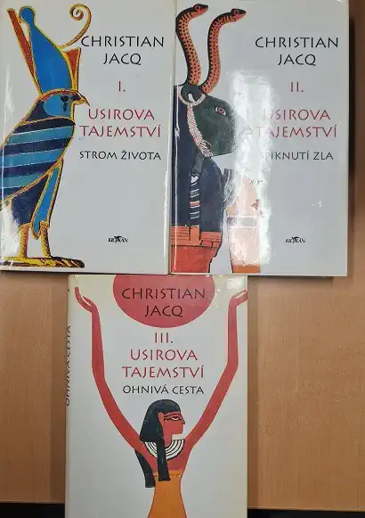 Knižní kolekce Christian Jacq-Usirova tajemství I.,II.,III./bazarové zboží/