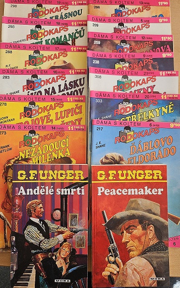 Kolekce časopisů Rodokaps - Dáma s koltem , G.F.Unger Peacermaker, Andělé smrti /bazarové zboží/ 15ks