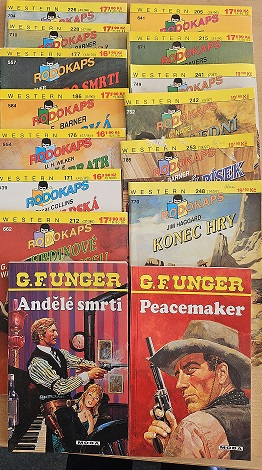 Kolekce časopisů Rodokaps - Western , G.F.Unger Peacermaker, Andělé smrti /bazarové zboží/ 15ks
