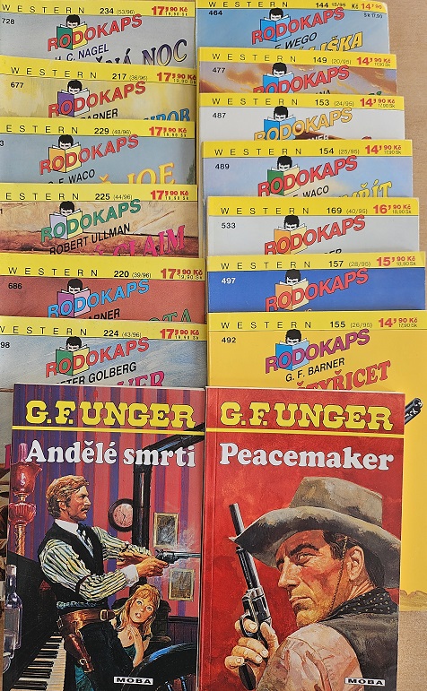 Kolekce časopisů Rodokaps - Western , G.F.Unger Peacermaker, Andělé smrti /bazarové zboží/ 15ks