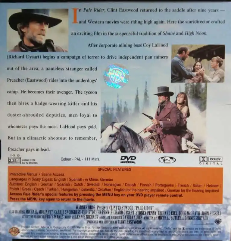 Pale Rider - DVD plast