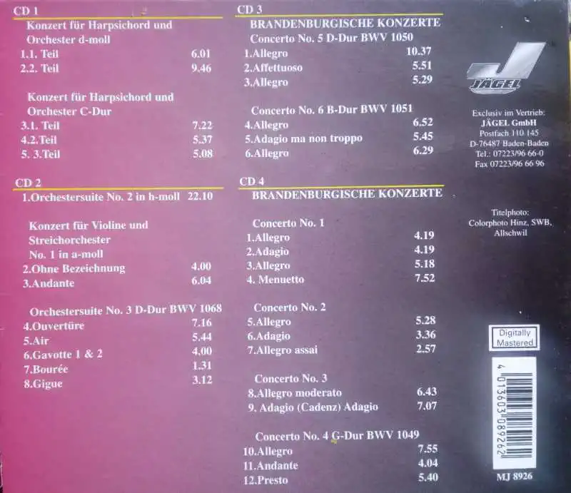 BACH - Box 4CD