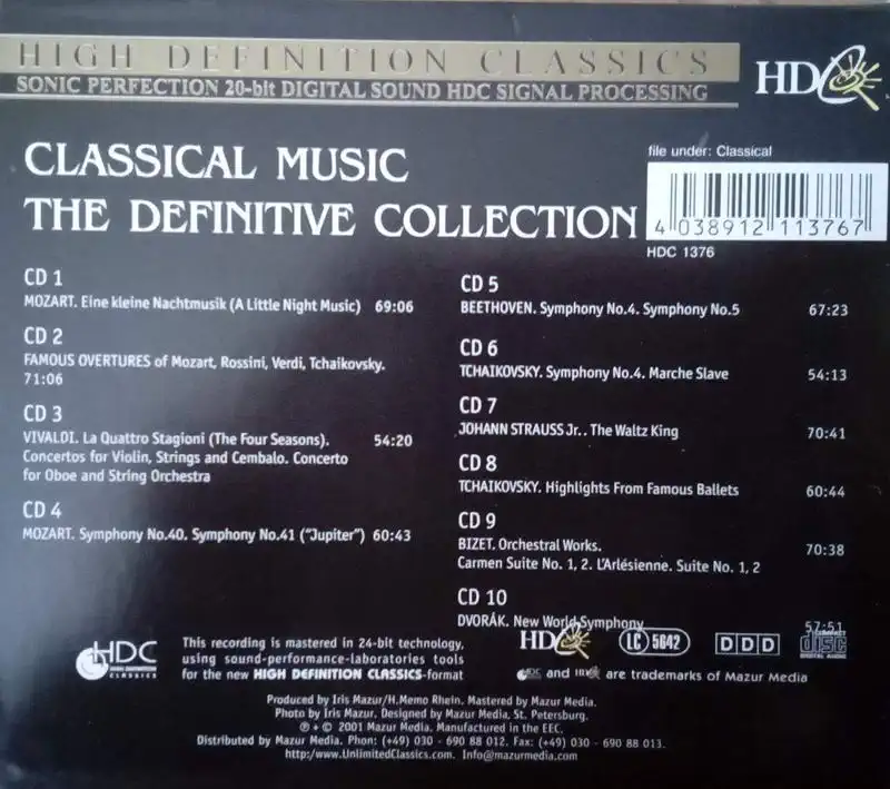 Classical music the definitive collection - kostbarkeiten 10CD