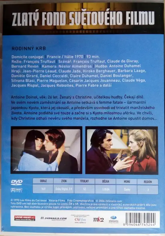 Rodinný krb - Francois Truffaut ( původní znění z českými titulky ) - DVD plast 