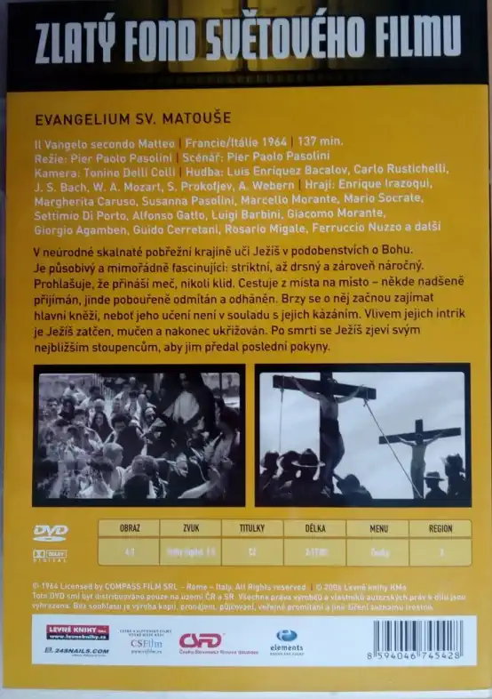 Evangelium sv. Matouše - Pier Paolo Pasolini ( původní znění s českými titulky ) - plast 
