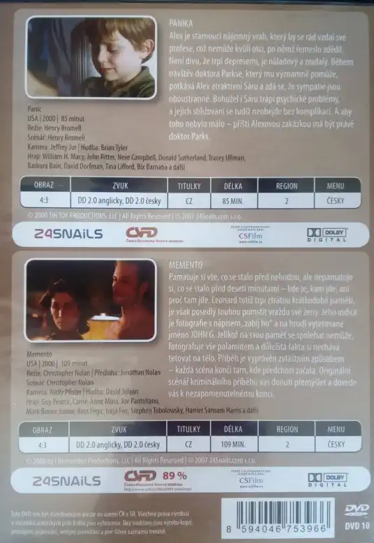 Memento / Panika DVD
