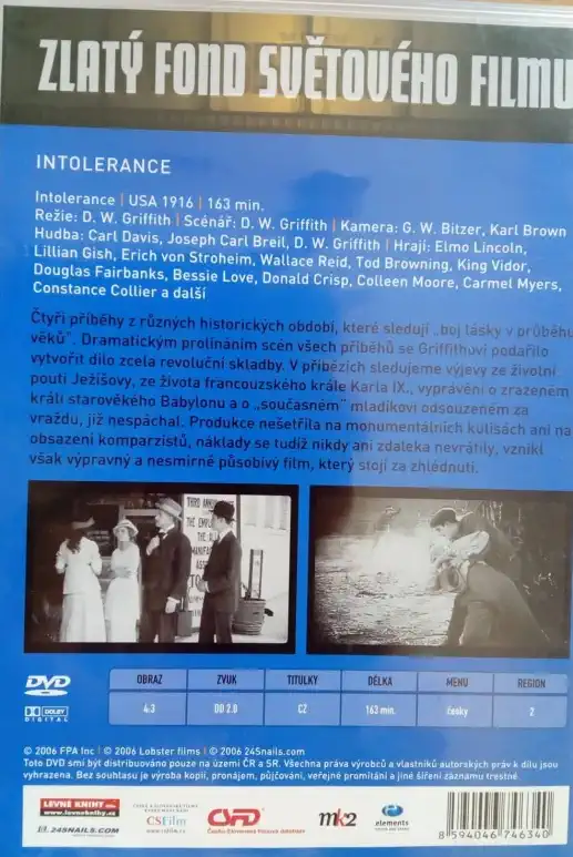 Intolerance ( originální znění, CZ titulky ) plast DVD