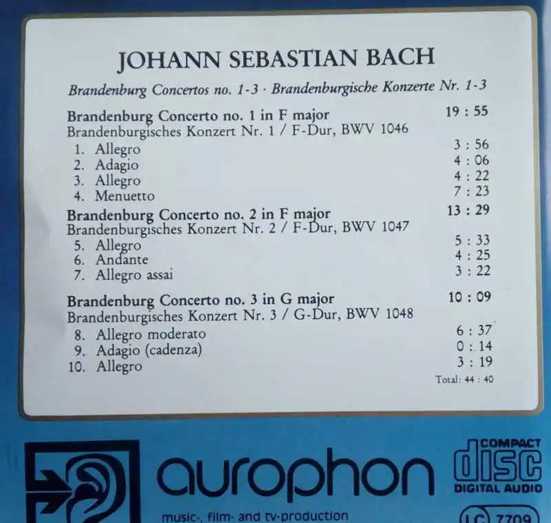 Johann Sebastian Bach CD (bazarové zboží)