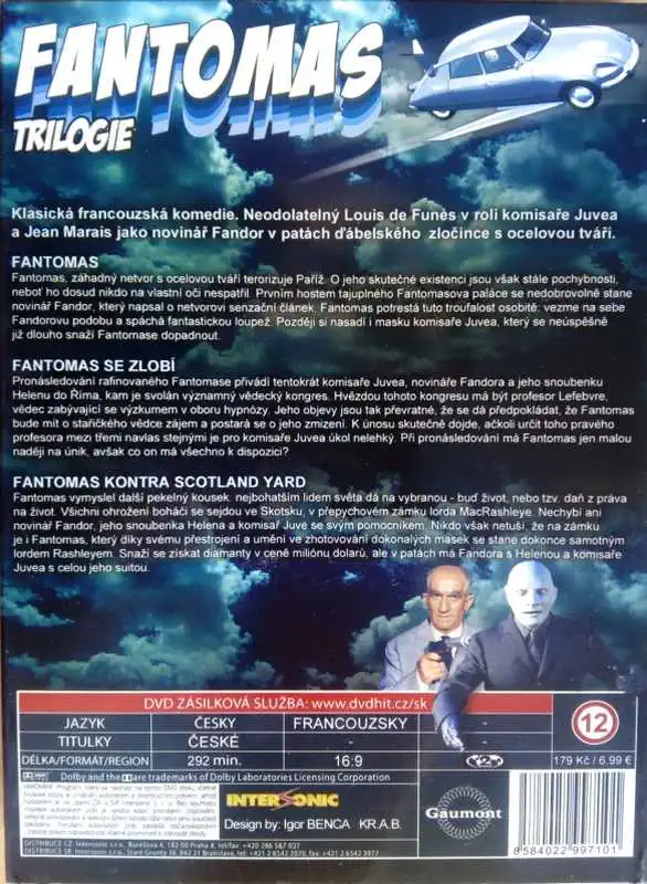 Fantomas trilogie 3DVD box (bazarové zboží)