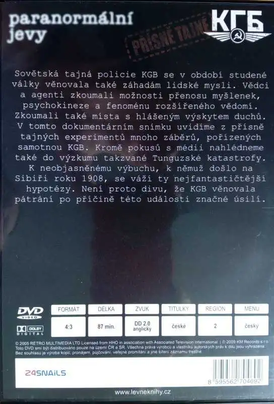 KGB paranormální jevy (původní znění, cz titulky) DVD plast