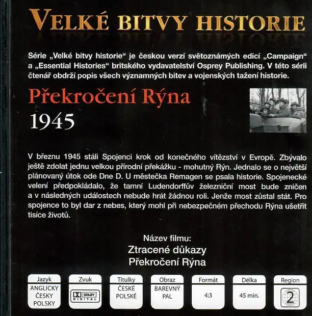 Velké bitvy historie 46 - Překročení Rýna 1945 (časopis + DVD)