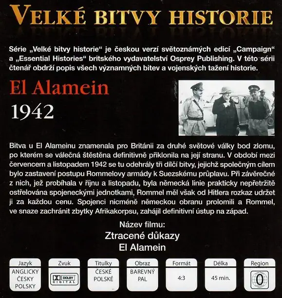 Velké bitvy historie 3 - El Alamein 1942 (časopis + DVD)