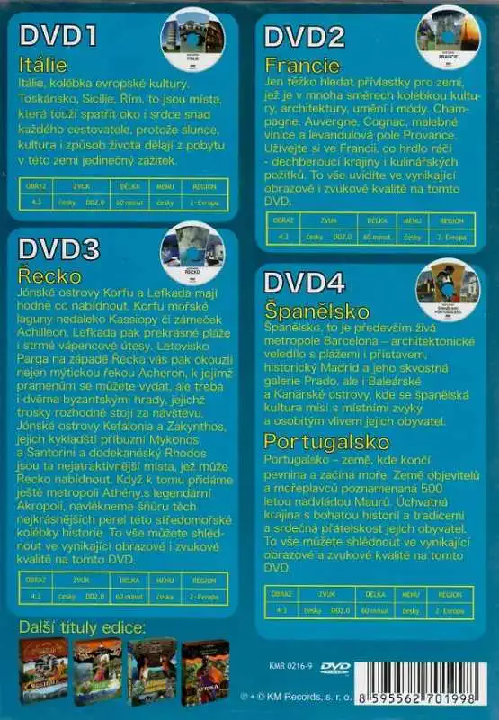 Jižní evropa  - Speciální edice 4x DVD ( bazarové zboží ) - DVD