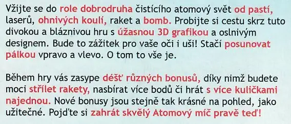 PC Hra - Atomový míč