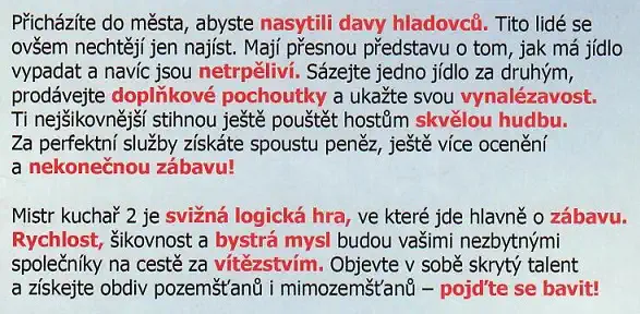 PC Hra - Mistr kuchař 2