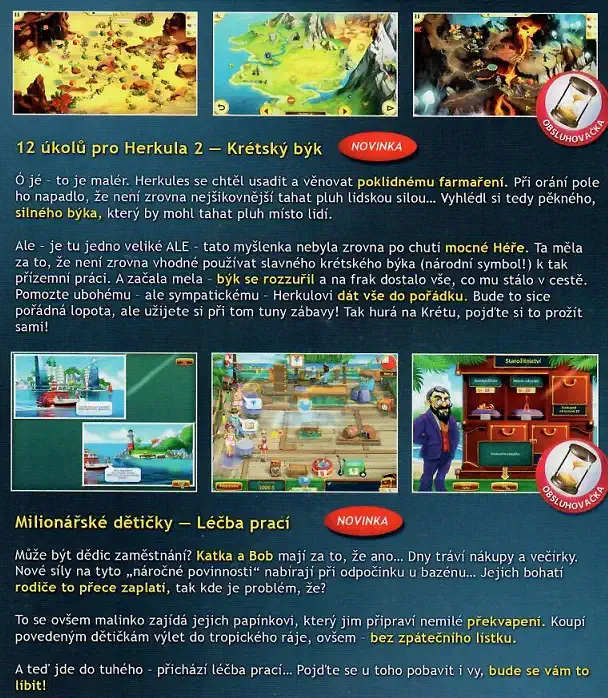 PC Hra - 2 Hry v jednom - 12 Úkolů pro Herkula 2 + Milionářské dětičky