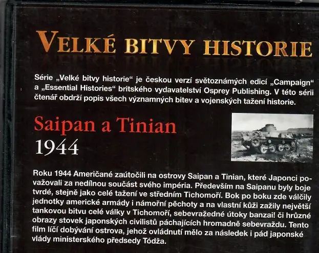 Velké bitvy historie 50 - Saipan a Tinian 1944 - slim DVD