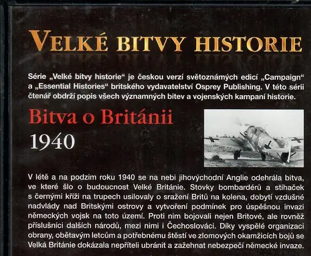 Velké bitvy historie 1 - Bitva o Británii 1940 - slim DVD
