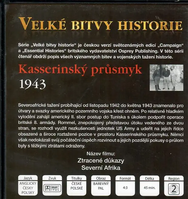 Velké bitvy historie 42 - Kasserinský průsmyk 1943 - slim DVD