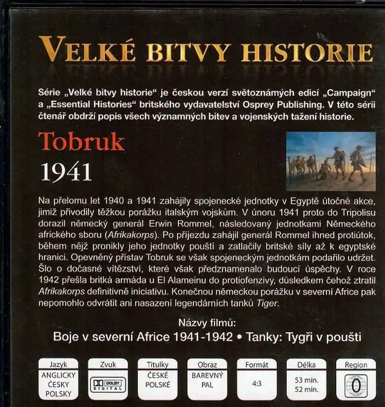 Velké bitvy historie 17 - Tobruk 1941 - slim DVD