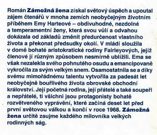 Zámožná žena - Barbara Taylor Bradfordová ( bazarové zboží )