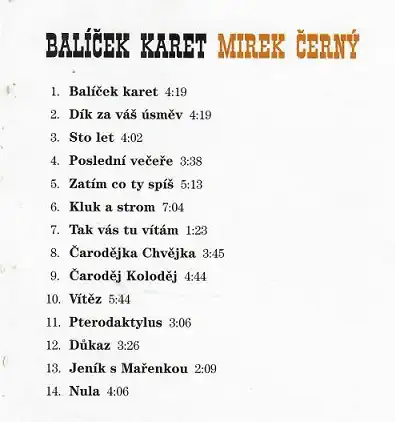 Balíček karet - Mirek Černý - CD