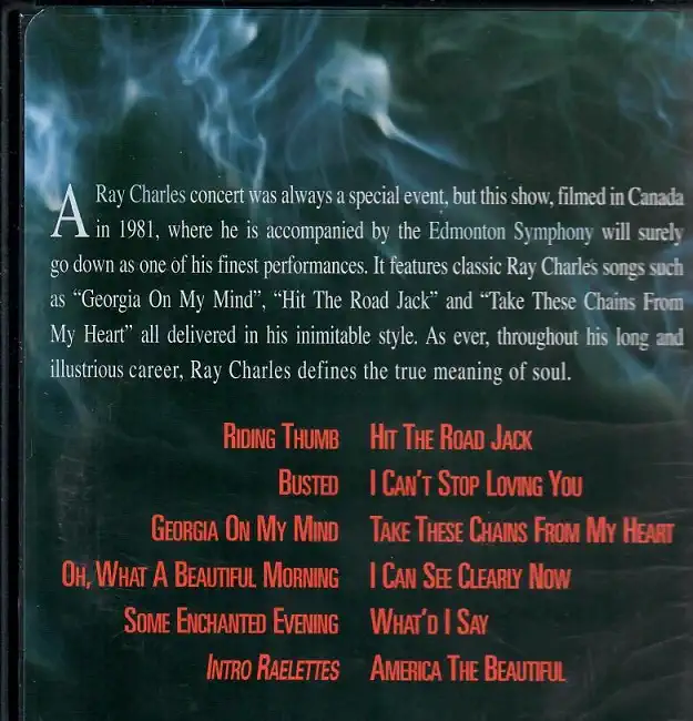 Ray Charles Live - In Concert With The Edmonton Symphony ( bazarové zboží ) plast DVD