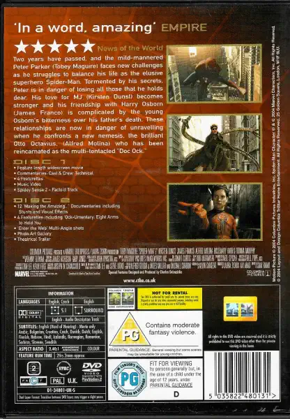 Spider-man 2 - Dvoudisková verze ( plast ) DVD