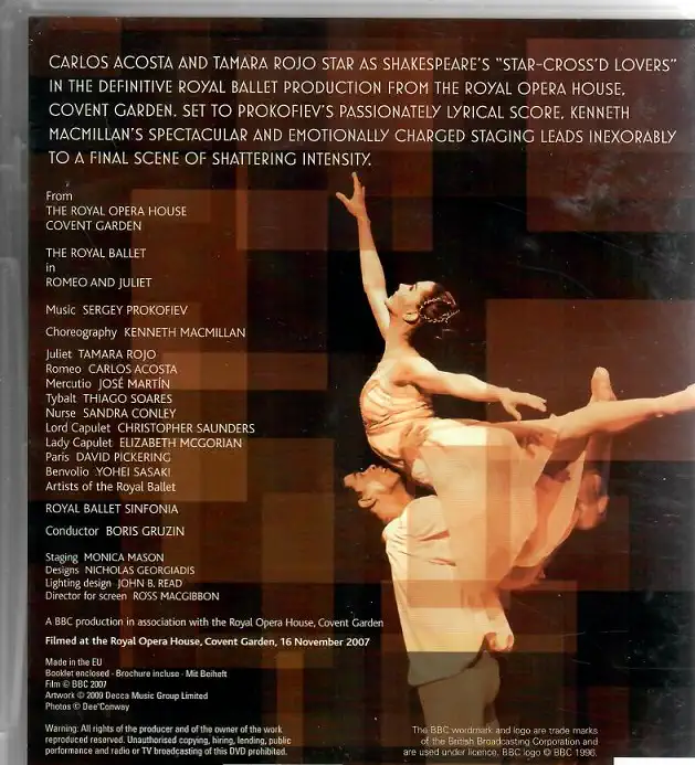 Romeo & Juliet: the royale ballet ( plast ) DVD