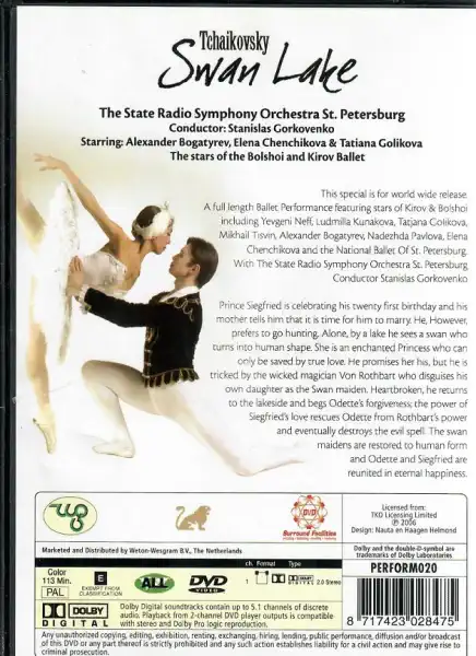 Swan Lake: Tchaikovsky a ballet in 4 acts ( plast ) DVD